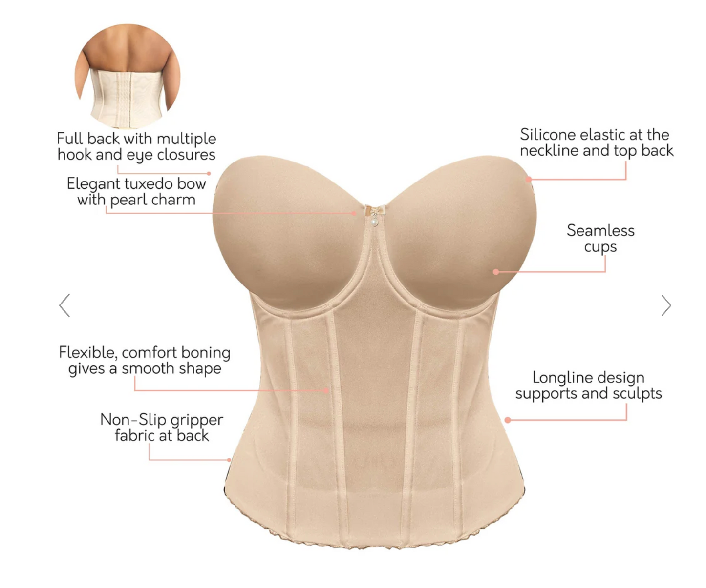 Elise Full Back Longline Smoothing Bustier